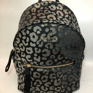 Kate Spade medium black leopard backpack